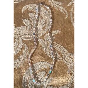 Vintage 60s Crystal Necklace 1960s Single Strand Clear Mod Retro Costume Jewelry